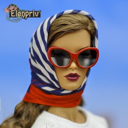 Платок 20×20 см в морской тематике #2 для кукол Fashion Royalty (FR16) 40 см