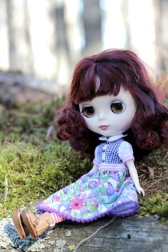 FAO-005BL Платье, сарафан и чулки комплект для кукол типа Blythe, Momoko 29 см
