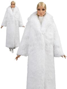 FA-058-10 Шуба макси белоснежная одежда для кукол 29 см типа Fashion Royalty