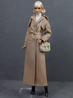 Сумка  бежевого цвета аксессуар для кукол Барби, Fashion Royalty 12" и подобных (29 см)