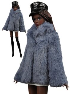 FA-058-13 Полушубок серый одежда для кукол 29 см типа Fashion Royalty