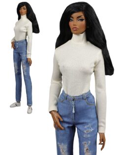 VT-016-09 Водолазка оттенка "топлёное молоко" одежда для кукол типа Fashion Royalty 40 см (16 дюймов)