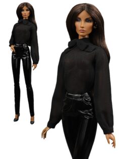 FA-037-08 Блуза с бантом чёрная одежда для кукол 29 см типа Барби, Fashion Royalty