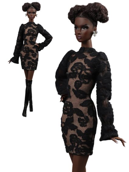 FA-050-50 Платье-футляр "Дикая роза"одежда для кукол NuFace, Poppy Parker, Fashion Royalty (FR2) Integrity toys