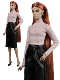 V-016-13 Водолазка розовая одежда для кукол 29 см типа Барби, Fashion Royalty