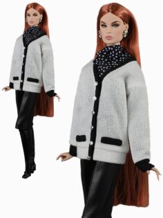 FA-055-03 Кардиган молочного оттенка одежда для кукол 29 см типа Барби, Fashion Royalty