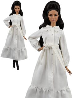 FA-050-57 Платье "Карина" молочное с одежда для кукол 29 см типа Барби, Fashion Royalty