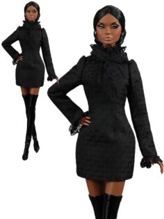 FA-050-61 Платье из жаккарда с кружевным воротником одежда для кукол типа Poppy Parker, Fashion Royalty 29 см