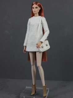 FA-050-58 Платье А-силуэта белоснежное одежда для кукол типа Fashion Royalty 29 см