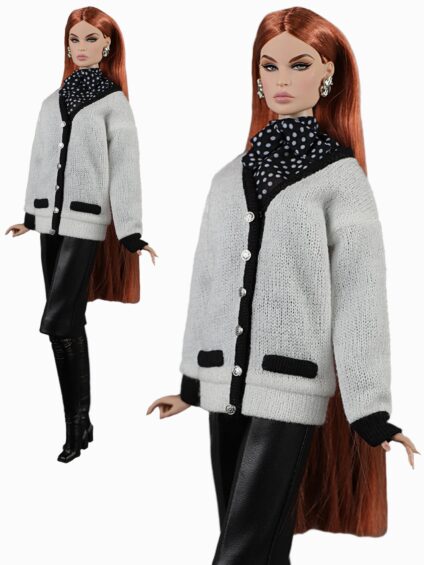 FA-055-03 Кардиган молочного оттенка одежда для кукол 29 см типа Барби, Fashion Royalty