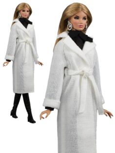FA-023-30 Белоснежный трикотажный кардиган для кукол 29 см типа Барби, Fashion Royalty и подобных