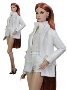 FA-051-21 Белоснежный комплект: жакет и микро шорты одежда для кукол типа Fashion Royalty 29 см