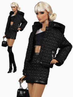 FA-045-05 Куртка c капюшоном (текстиль "под стёжку") одежда для кукол типа Fashion Royalty, Poppy Parker,NuFace 29 см