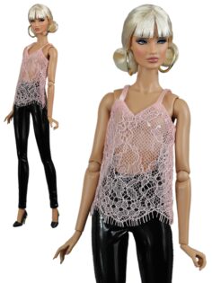 LE-010-06 Кружевной топ КОРАЛЛОВЫЙ одежда для кукол 29 см типа Fashion Royalty, NuFace