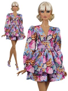 FA-060-11 Платье мини "Барокко" одежда для кукол типа Барби, Fashion Royalty 12" (29 см)