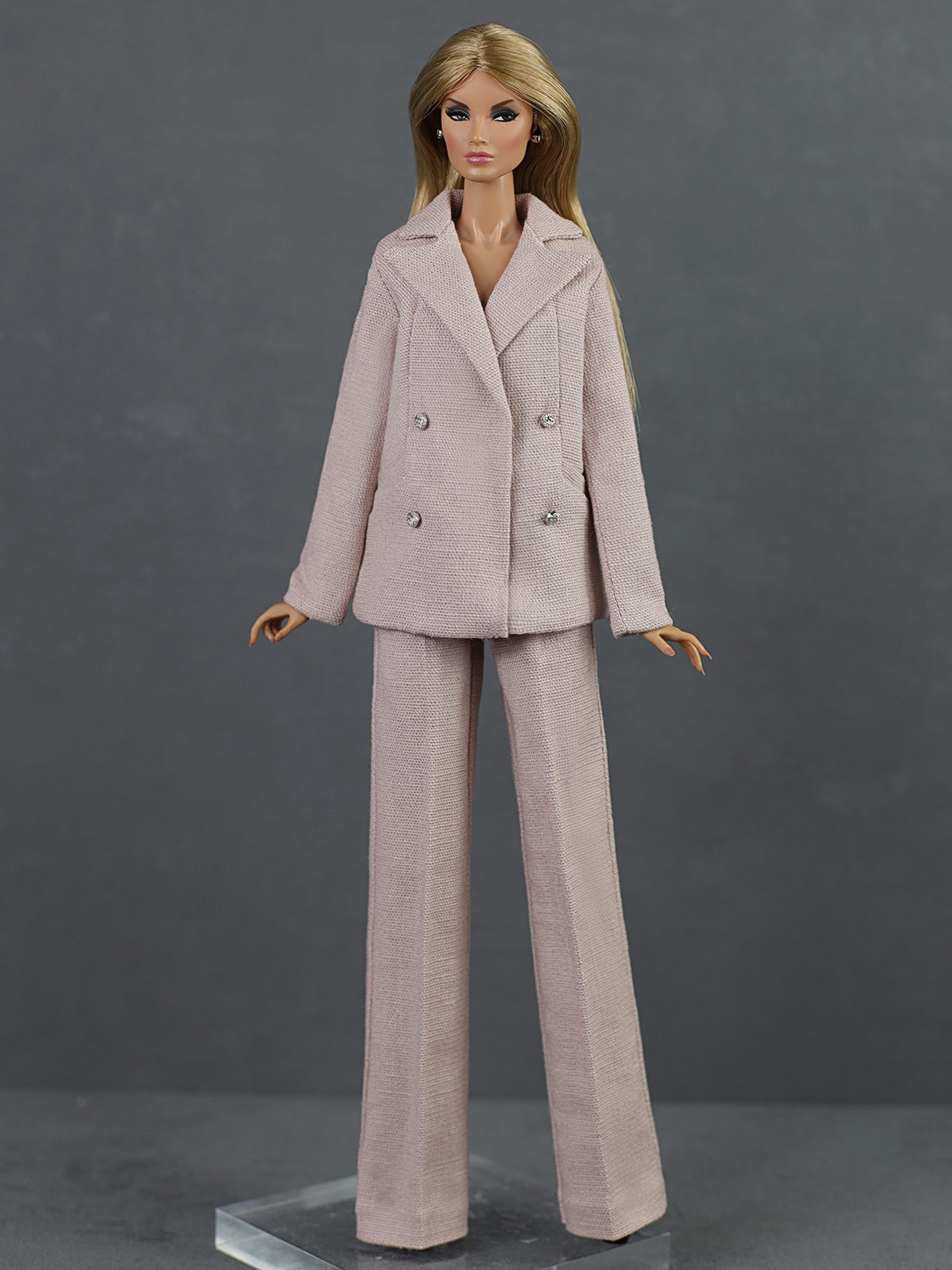 FA-059 Брючный костюм пудрово-розового цвета одежда для кукол Fashion Royalty 12" (29 см)