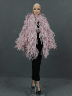 LE-019-02 Укороченная шубка розового цвета одежда для кукол 29 см типа Fashion Royalty