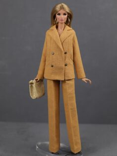 LE-020-02 Брючный костюм горчичного цвета одежда для кукол Fashion Royalty 12" (29 см)
