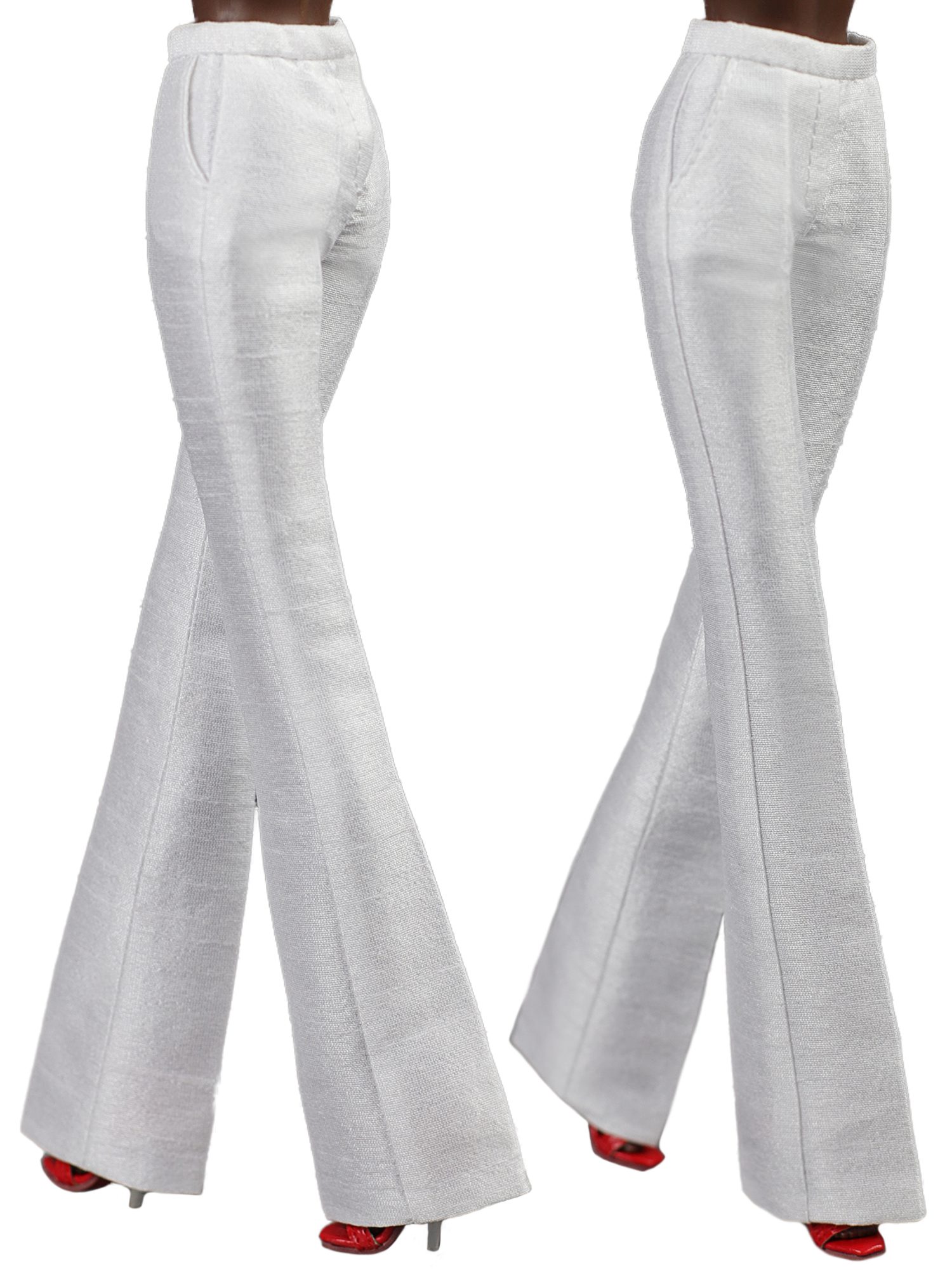 FA-030-48 Брюки клёш белоснежные одежда для кукол Fashion Royalty 29 см