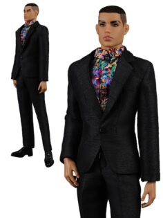 FA-049M-06 Пиджак чёрный одежда для кукол-мужчин типа FR Homme, The Monarchs 30 см
