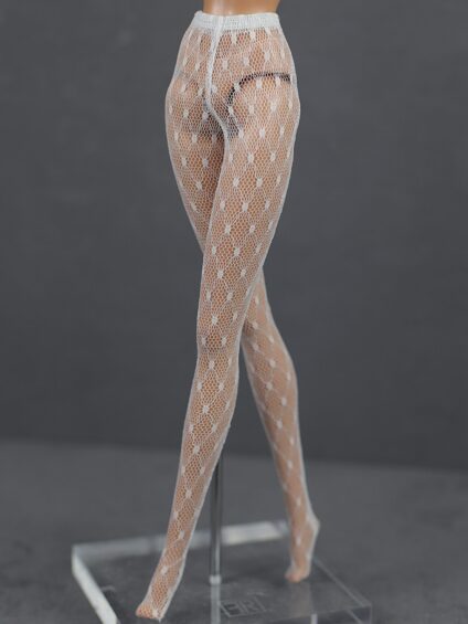 W-033 Колготы в ромб (сетка) белые одежда для кукол типа Fashion Royalty 29 см