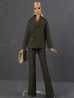 FA-059 Брючный костюм в оттенке "зелёный лес" одежда для кукол Fashion Royalty 12" (29 см)