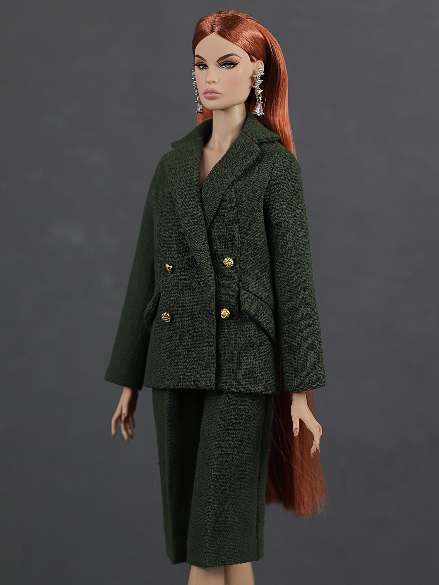 LE-018-06 Комплект: жакет и бермуды "Зелёный лес" одежда для кукол Fashion Royalty 12" (29 см)