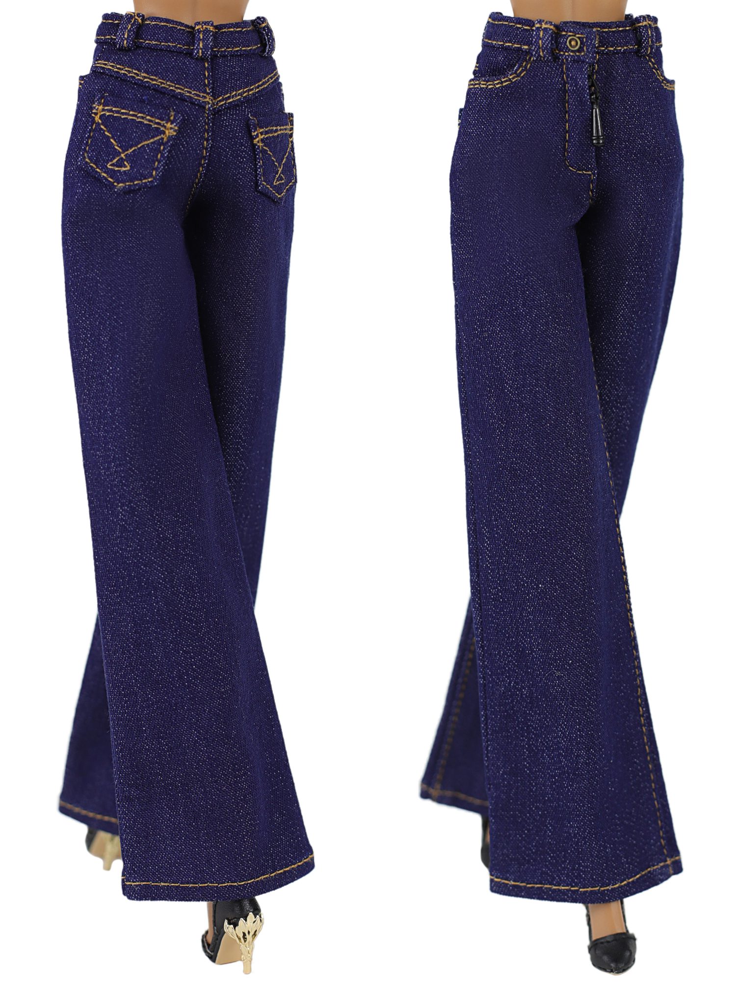 FA-007FR-14 Джинсы-трубы СИНИЕ одежда для кукол 29 см типа Fashion Royalty, NuFace