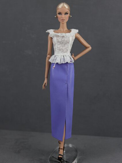 FA-053 Юбка макси со шлицей ЛАВАНДА для куклы типа Fashion Royalty 29 см