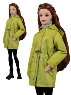 FA-013-22 Парка оливково-зелёного цвета одежда для кукол 29 см типа Барби, Fashion Royalty, Poppy Parker