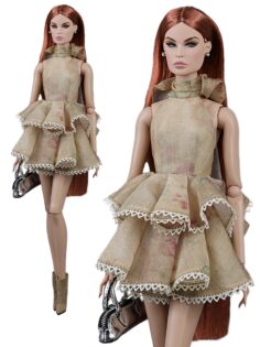 FA-050-78 Ярусный сарафан из батиста с кружевом одежда для кукол типа Fashion Royalty 12" (29 см)