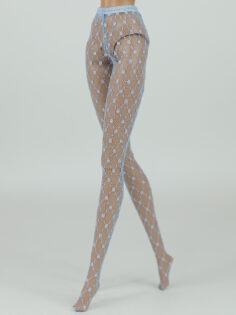 W-038 Колготы ГОЛУБЫЕ (сетка)  одежда для кукол типа Fashion Royalty 29 см