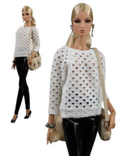 FA-055-07 Свитшот с перфорацией одежда для кукол 29 см типа Барби , Fashion Royalty